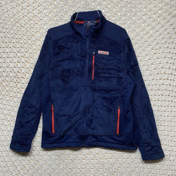 Vineyard Vines Jackets & Blazers - Vineyard Vines Sherpa Jacket Women Size M Navy Blue Quarter Zip Fleece
